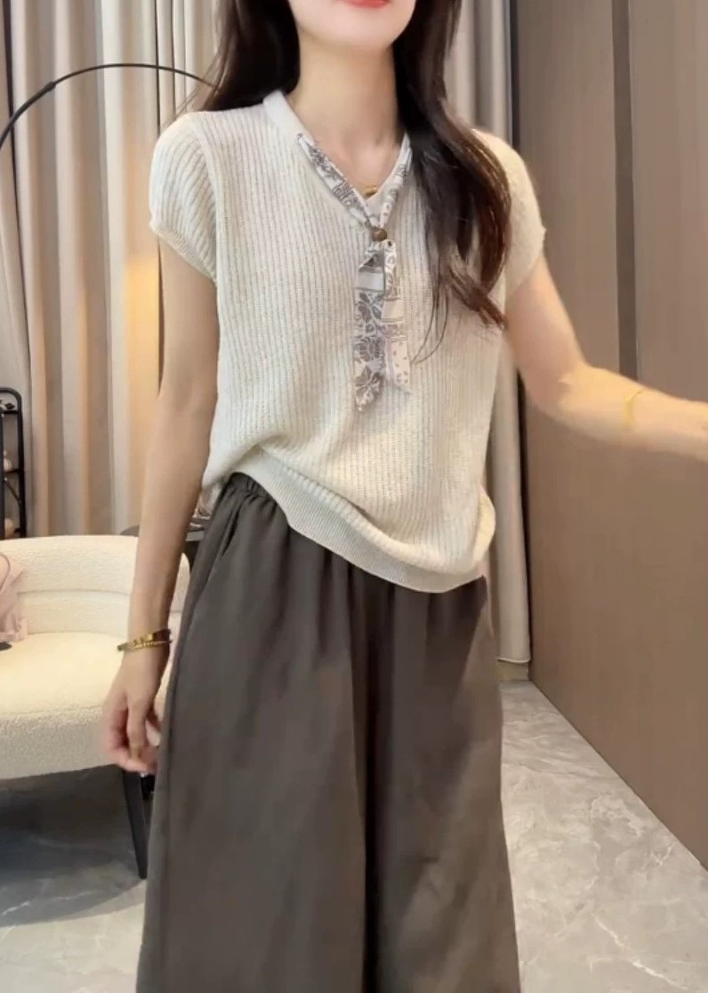 慵懶寬鬆短袖針織上衣,evaviva,8C-EC7937,慵懶寬鬆短袖針織上衣,領500,999免運