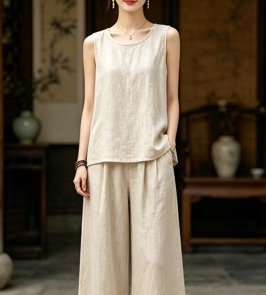 舒適棉麻簡約背心,evaviva,8C-FZ7954,舒適棉麻簡約背心,領500,999免運