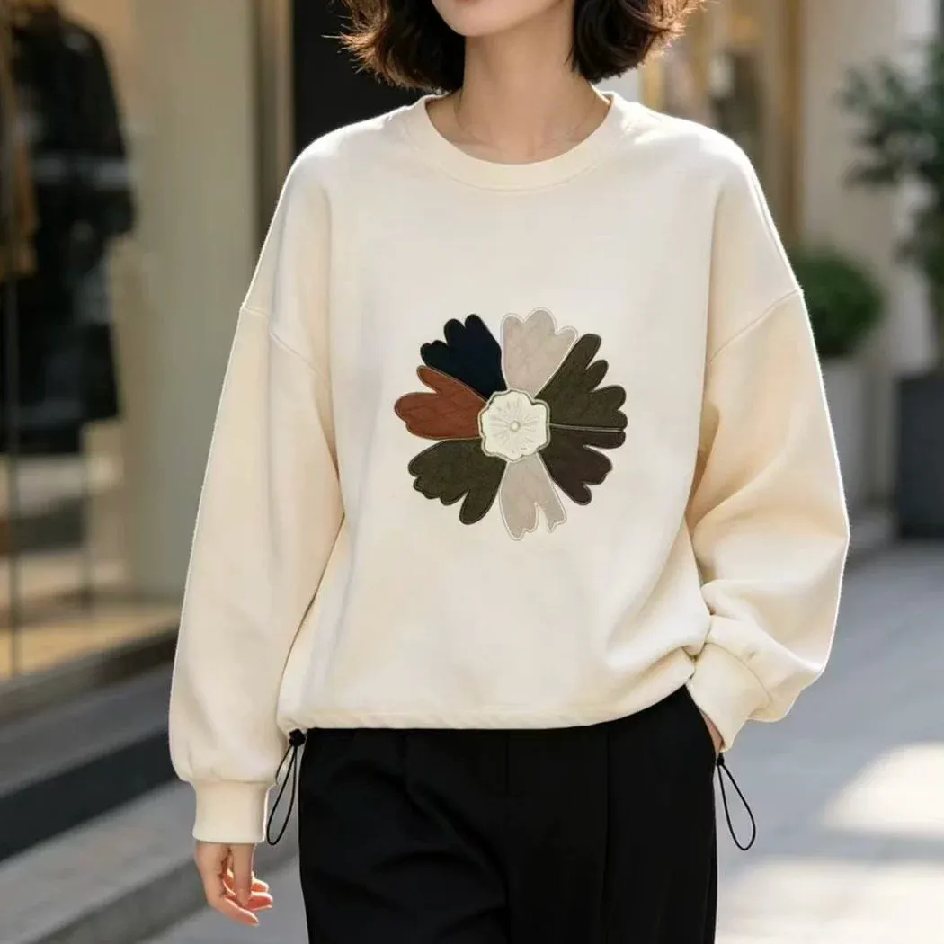 寬鬆休閒花朵刺繡圖案上衣,evaviva,8D-OK7998,寬鬆休閒花朵刺繡圖案上衣,領500,999免運