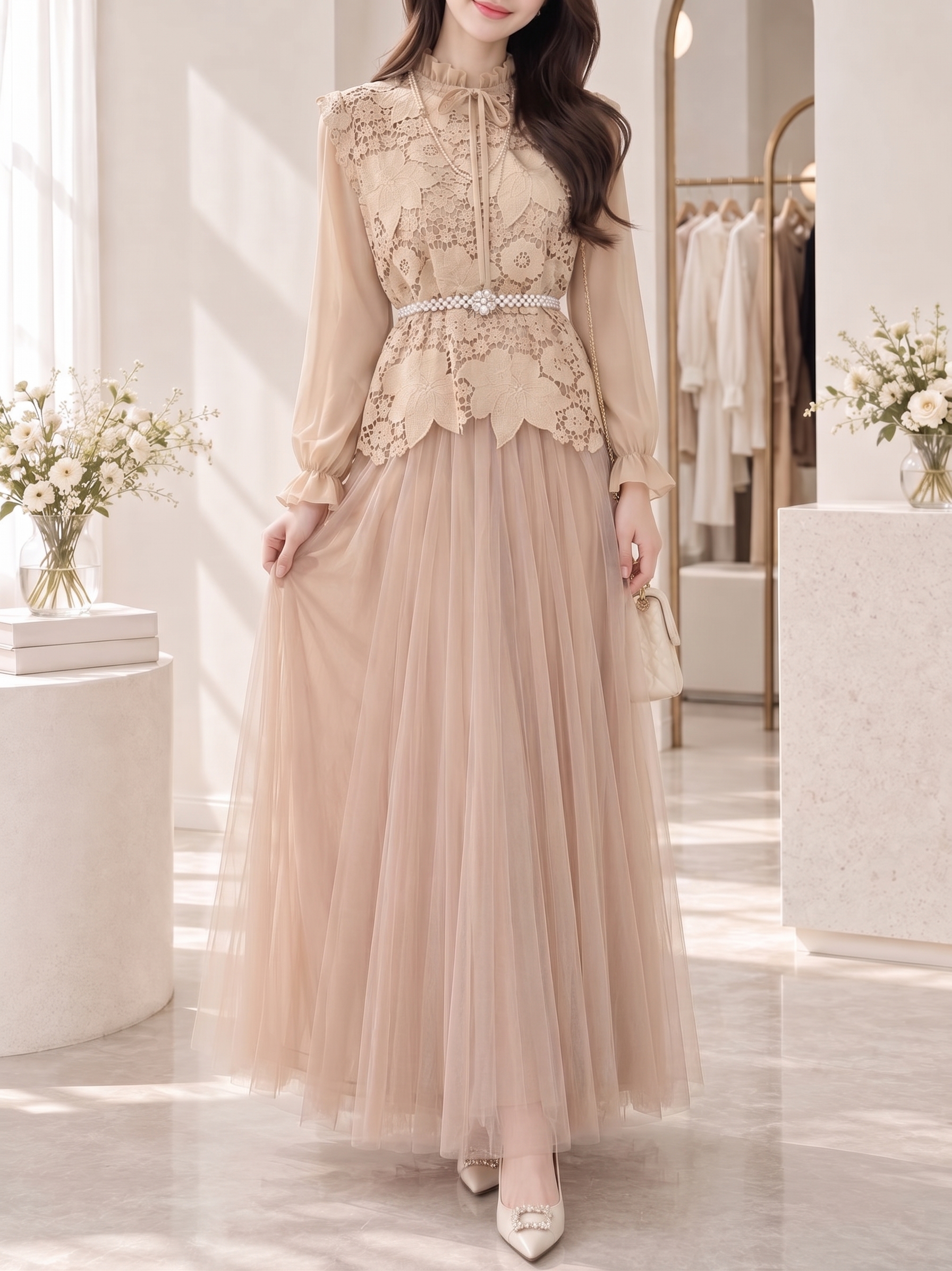 仙氣花葉洋裝背心套裝,evaviva,99-AV8034,仙氣花葉洋裝背心套裝,領500,999免運