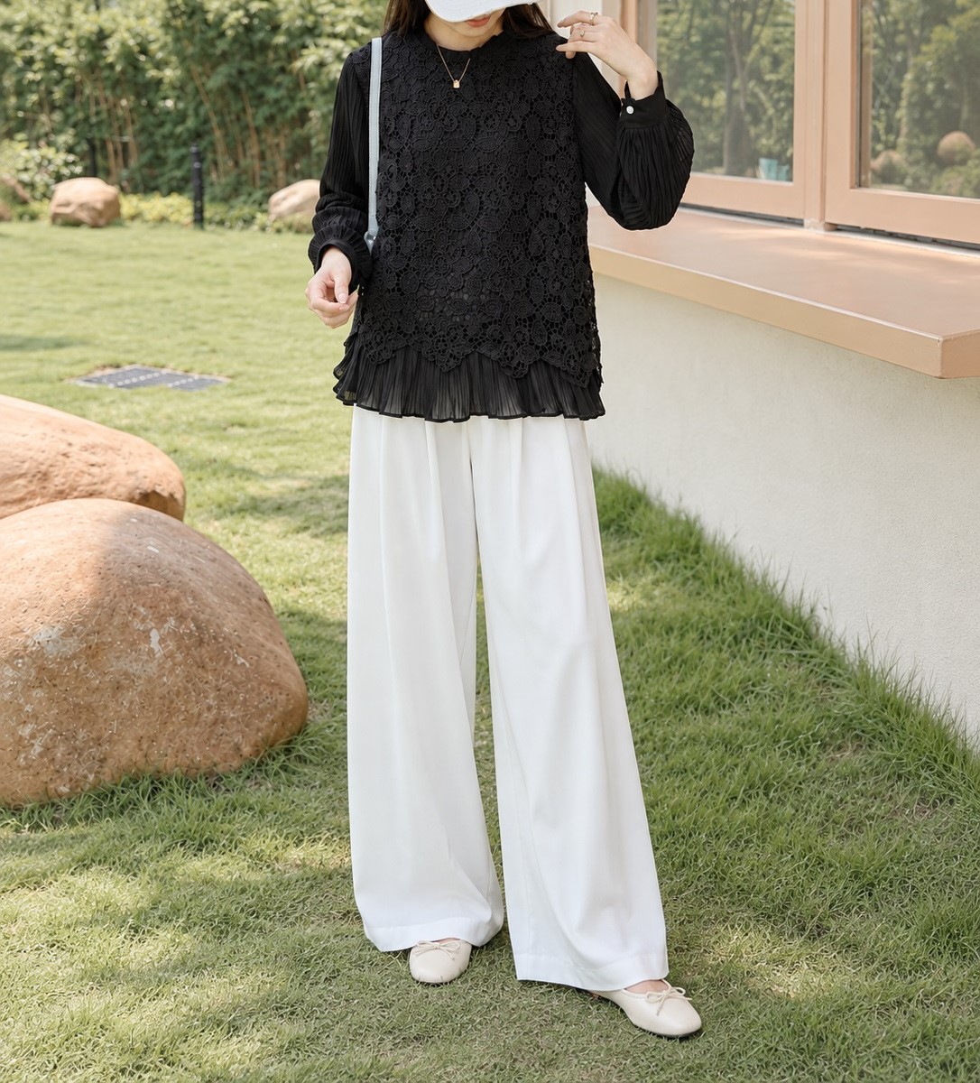 浪漫蕾絲壓褶上衣,evaviva,99-AV8046,浪漫蕾絲壓褶上衣,領500,999免運