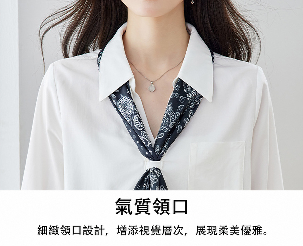 知性印花領巾襯衫,evaviva,8C-GO8069,知性印花領巾襯衫,周新品優惠,NEWARRIVAL