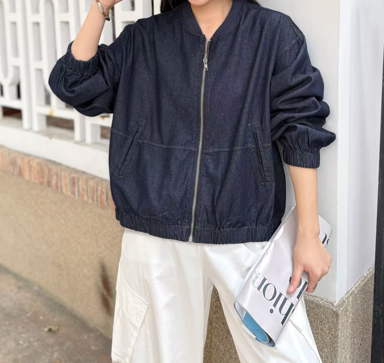 率性拉鍊口袋外套,evaviva,8E-26F0033,率性拉鍊口袋外套,領500,999免運