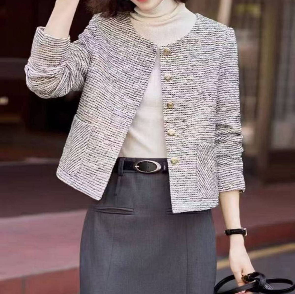 輕奢金釦口袋外套,evaviva,99-AV8100,輕奢金釦口袋外套,領500,999免運