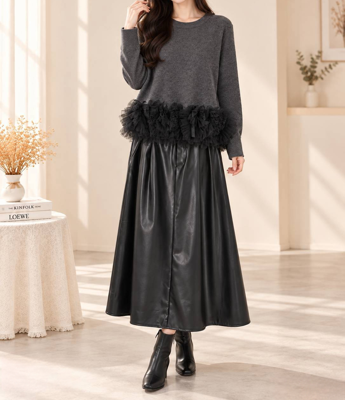 摩登皮感傘襬長裙,evaviva,99-AV8111,摩登皮感傘襬長裙,領500,999免運