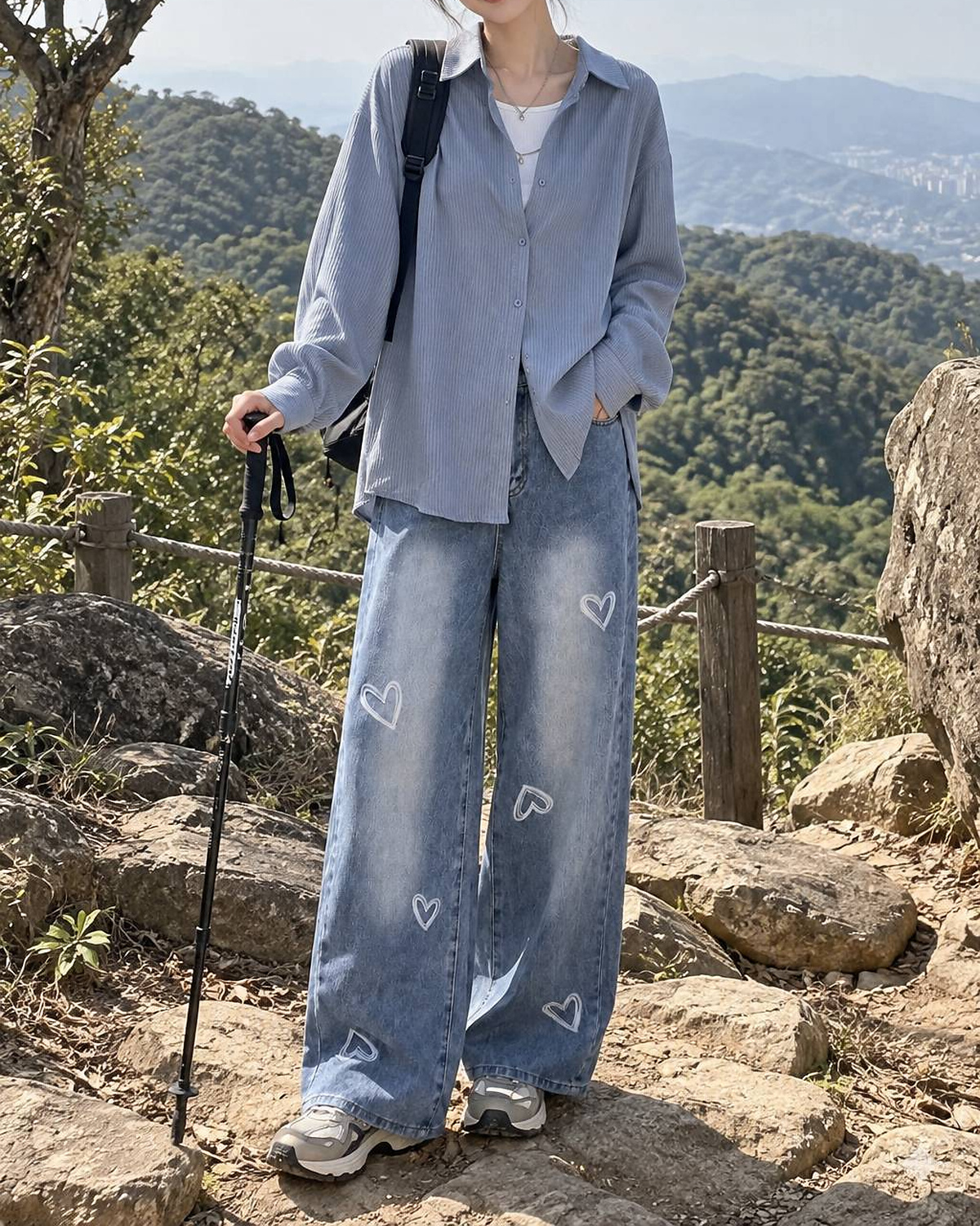 俏皮愛心牛仔寬褲,evaviva,99-AV8116,俏皮愛心牛仔寬褲,領500,999免運