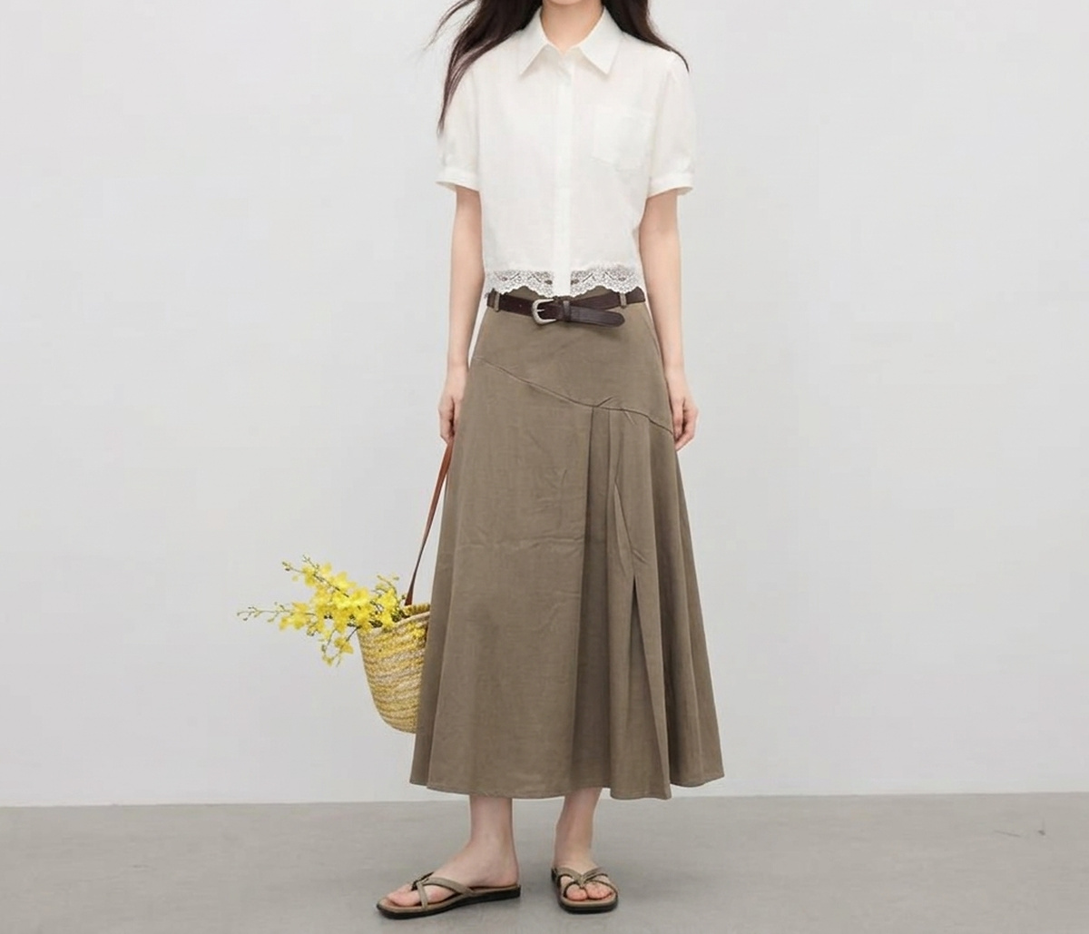 灑脫拼接傘襬長裙,evaviva,99-AV8117,灑脫拼接傘襬長裙,領500,999免運