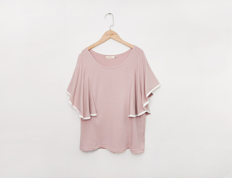 唯美自信荷葉袖上衣