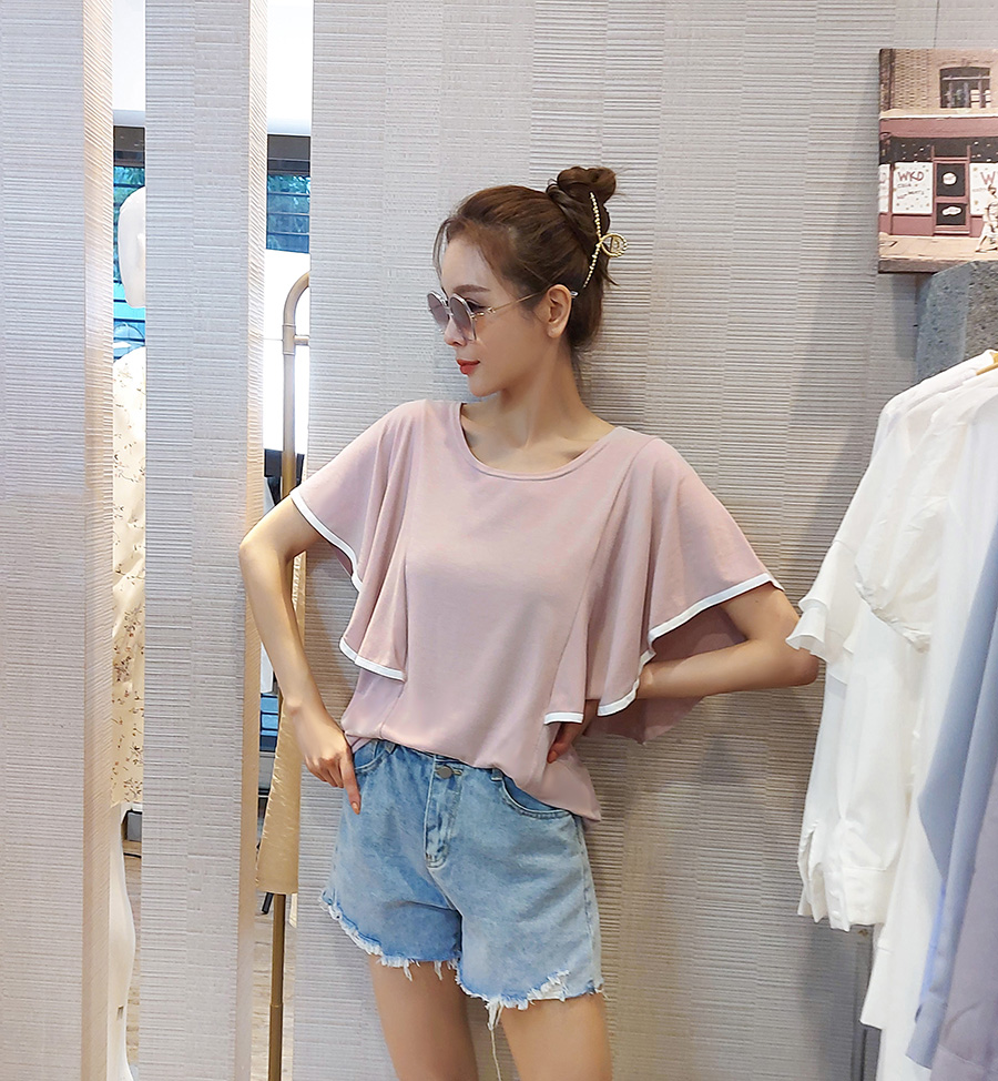 唯美自信荷葉袖上衣