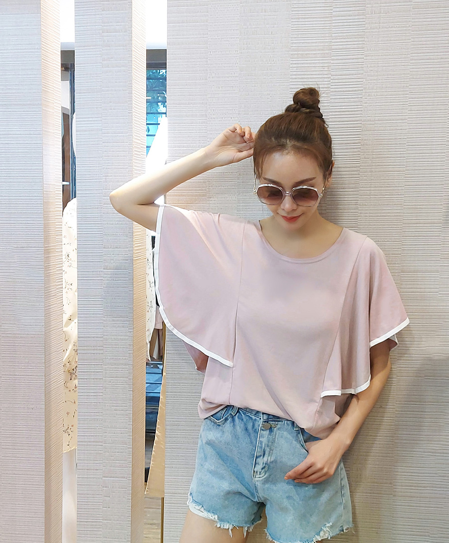 唯美自信荷葉袖上衣