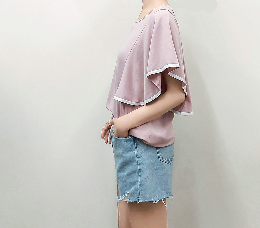 唯美自信荷葉袖上衣
