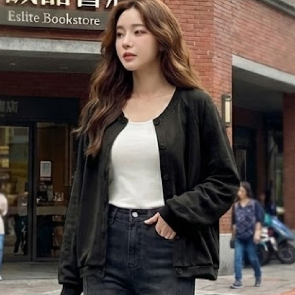 寬鬆棉質休閒外套