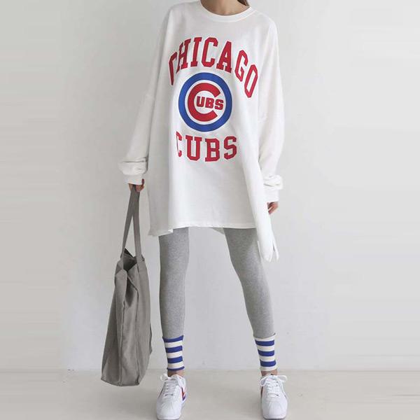 純棉簡約字母休閒套裝