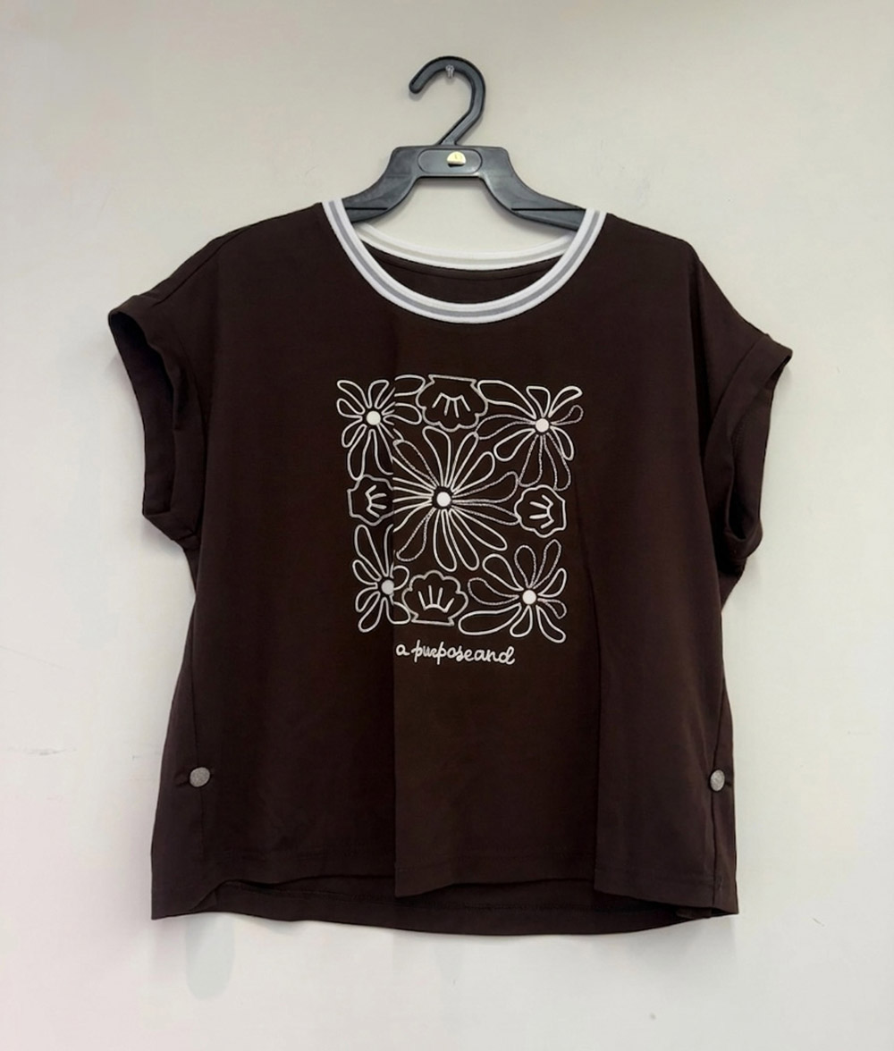 輕薄舒適撞色印花上衣,BlackJ輕奢系列,99-BG7461,輕薄舒適撞色印花上衣,領500,999免運