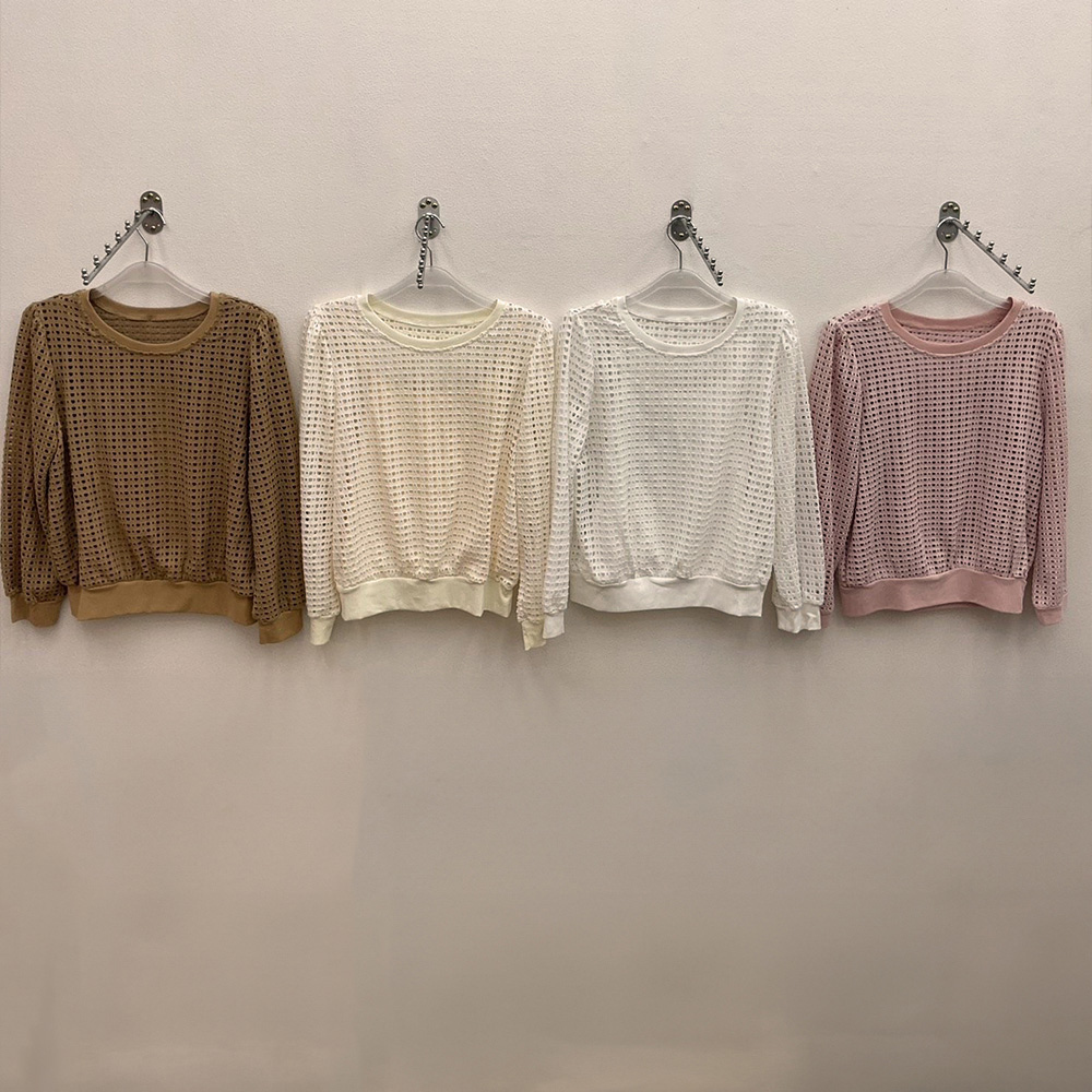 假兩件鏤空圓領上衣