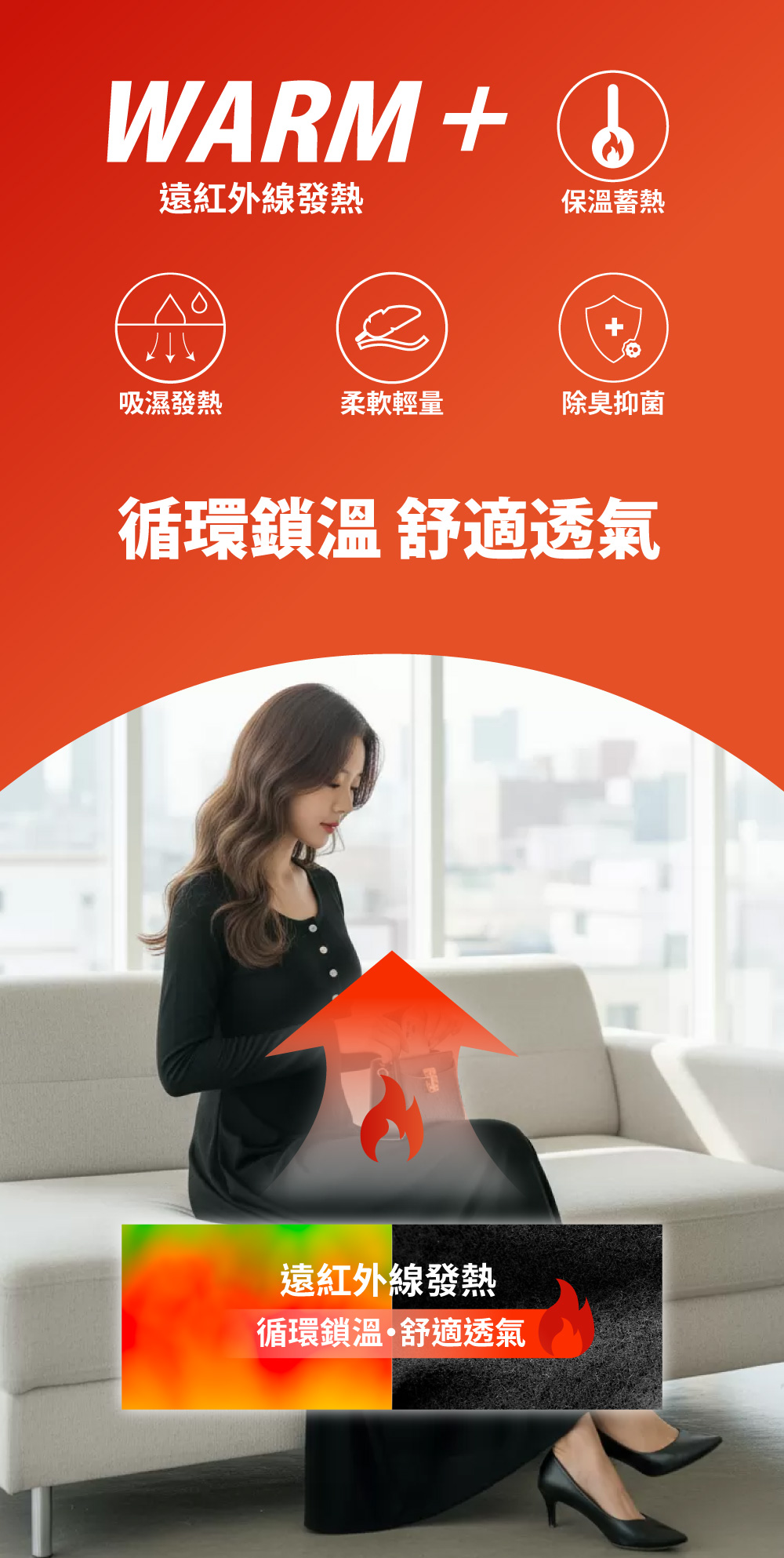 長款修身飄逸時尚發熱洋裝