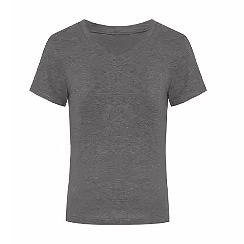 不完美-純色V領修身短袖上衣