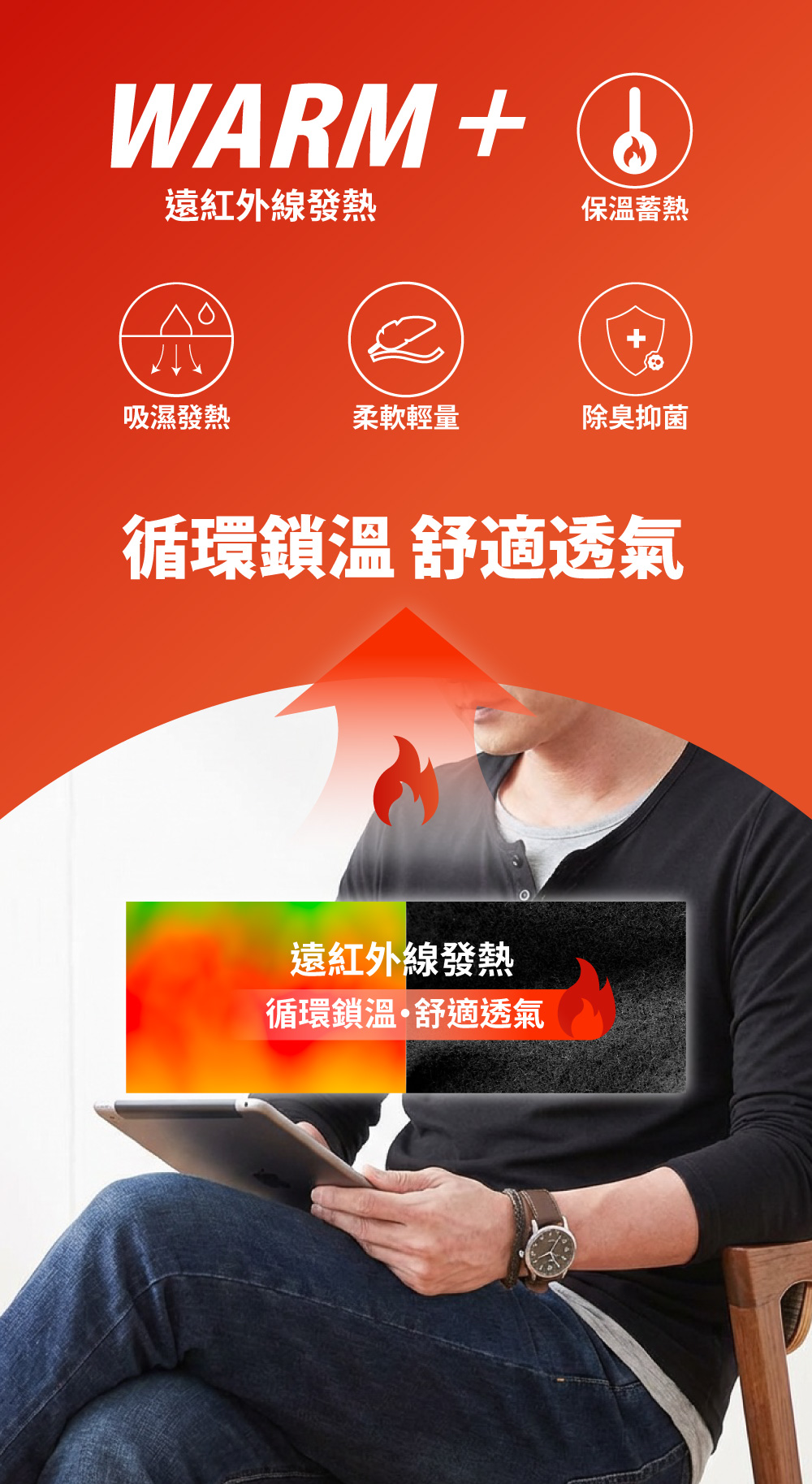 簡約假兩件男版時尚發熱衣