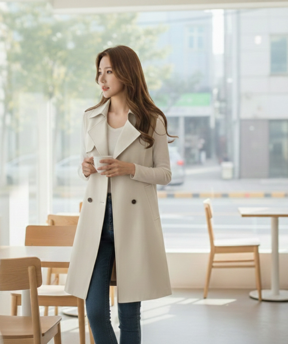 寬鬆綁帶長版西裝背心