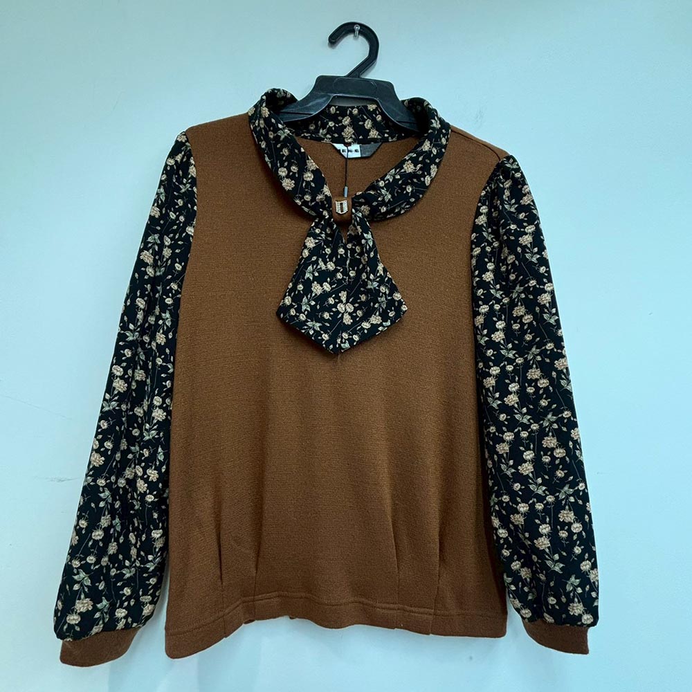 假兩件針織拼接上衣,BlackJ輕奢系列,99-BG7281,假兩件針織拼接上衣,領500,999免運