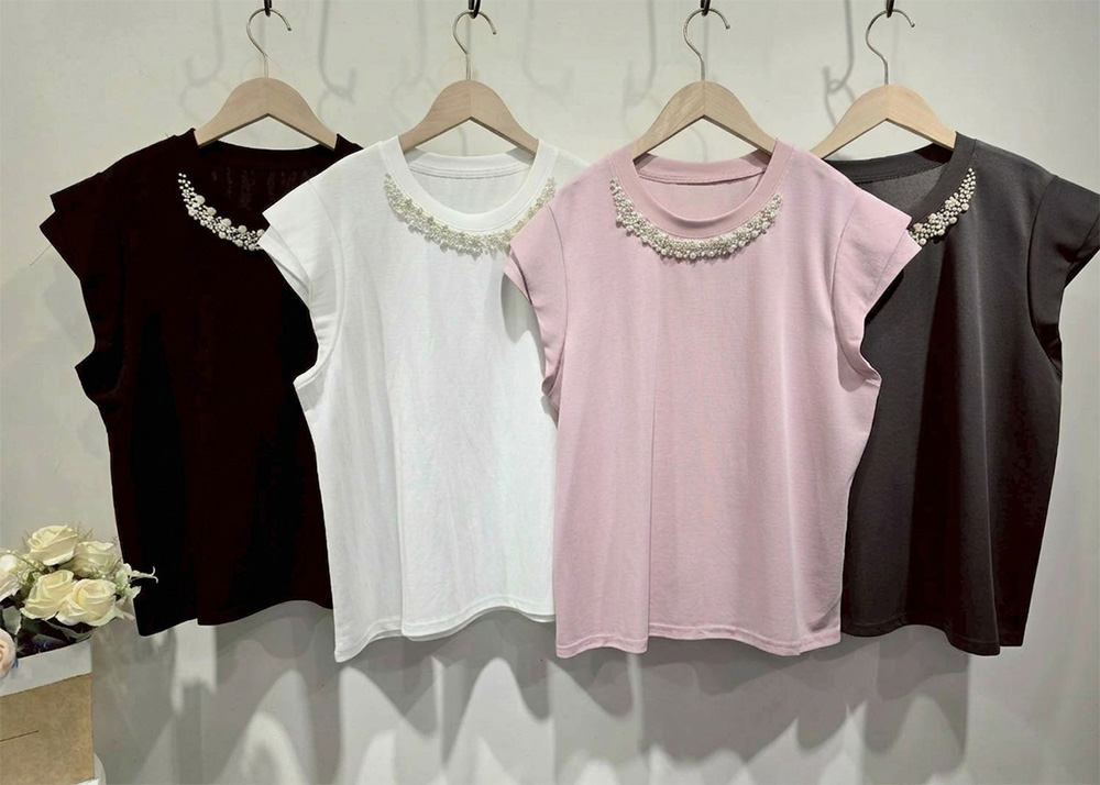 珍珠領小飛袖遮肉上衣,evaviva,99-AV7561,珍珠領小飛袖遮肉上衣,領500,999免運