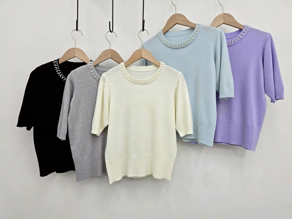 珍珠領金蔥針織上衣,evaviva,99-AV7564,珍珠領金蔥針織上衣,領500,999免運