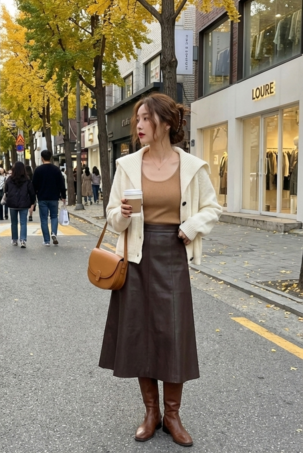 日系大翻領針織外套