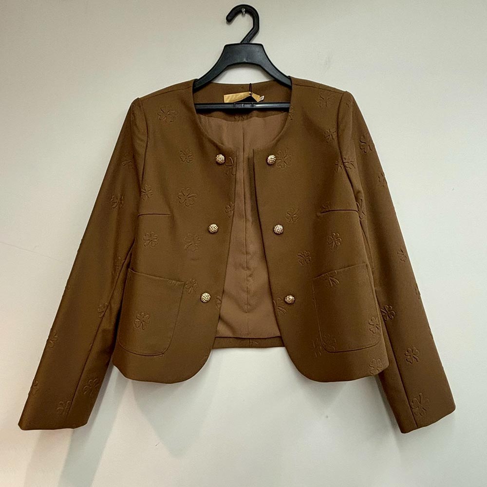 精緻立體浮雕花紋外套,BlackJ輕奢系列,99-BG7287,精緻立體浮雕花紋外套,領500,999免運