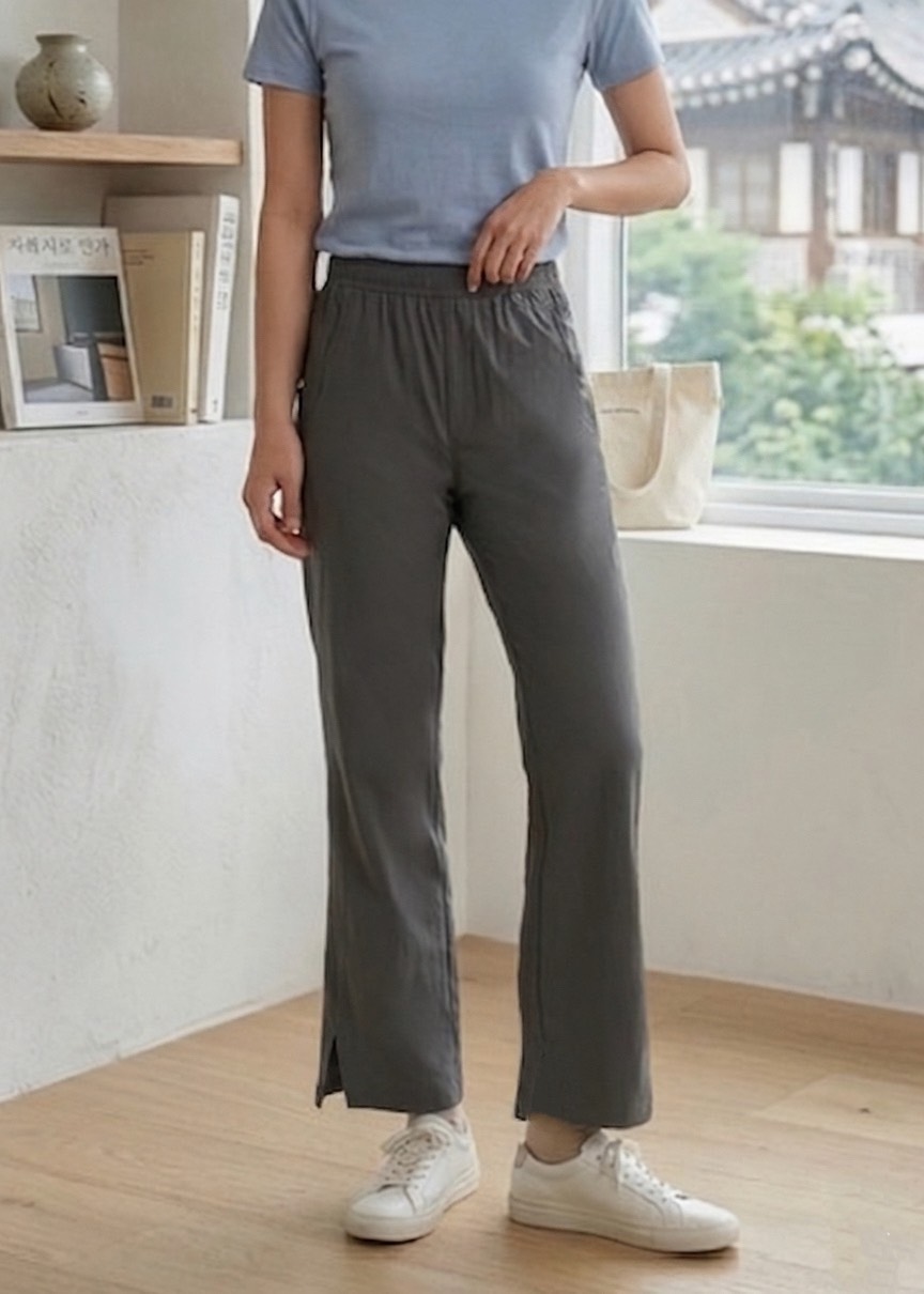 鬆緊腰涼感微喇叭長褲,evaviva,99-BF7745,鬆緊腰涼感微喇叭長褲,領500,999免運