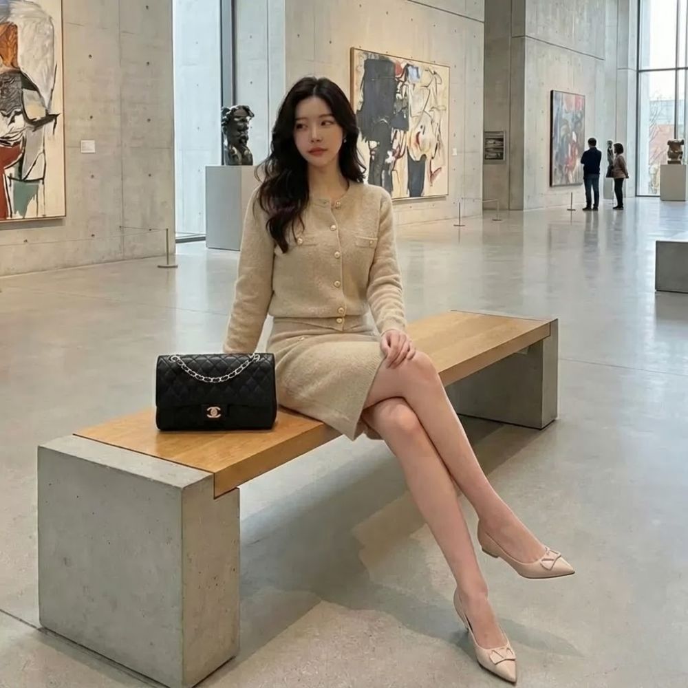 輕盈甜美針織兩件式套裝