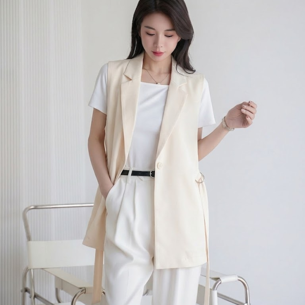 素面背心西裝上衣